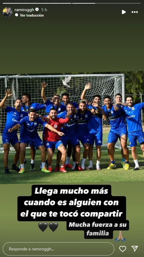 El mensaje de Ramiro González tras la muerte de Juan Izquierdo. Foto: Instagram.