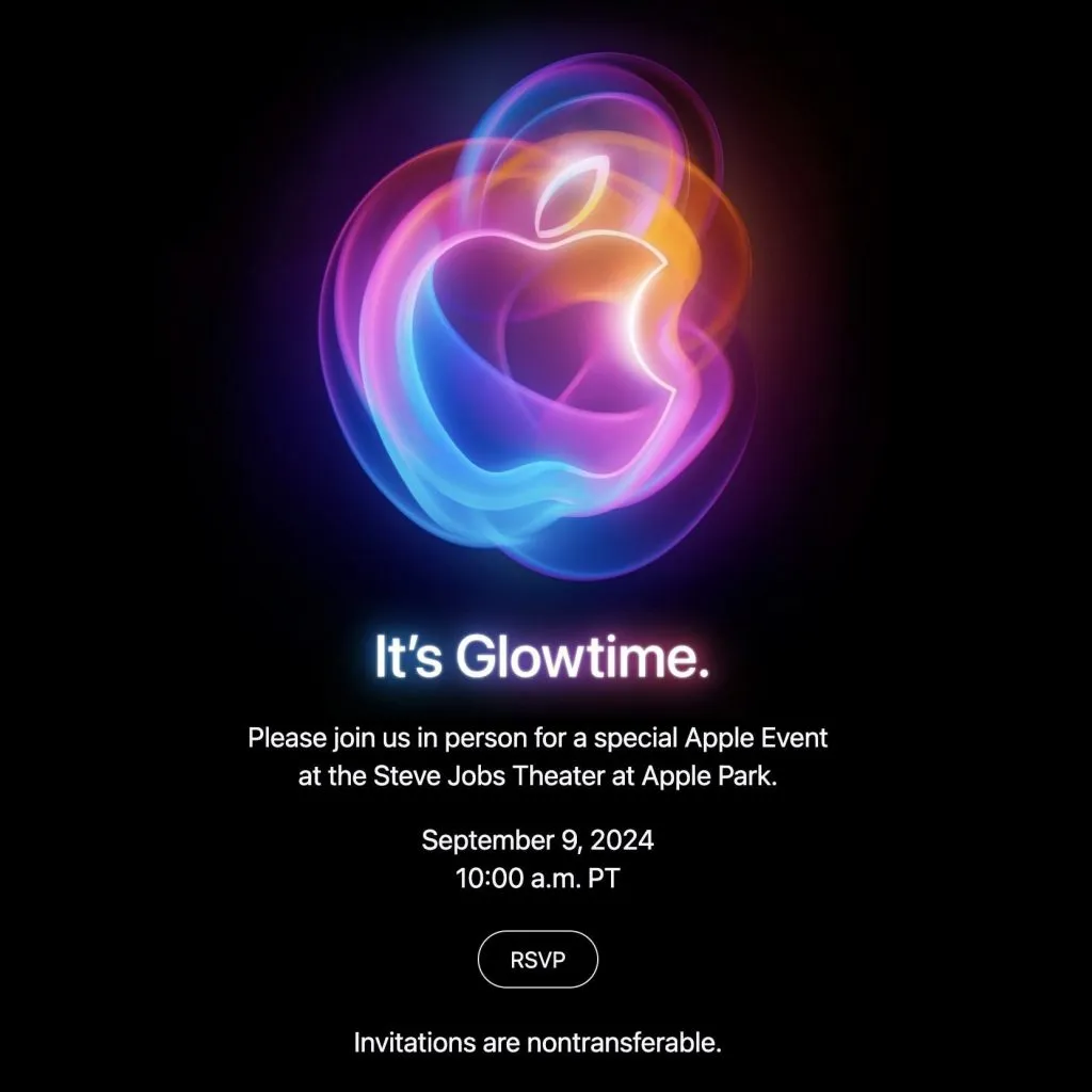Invitación de Apple para el evento de septiembre (Fuente: @theapplehub)