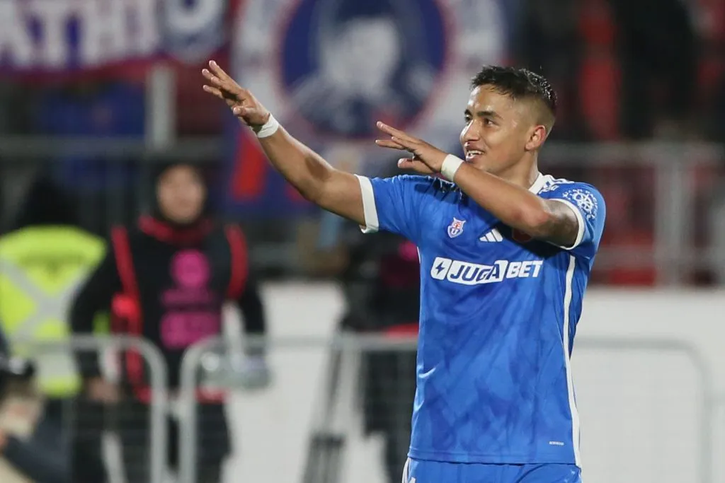 Nicolás Guerra retornó como titular y con un gol en la U. Foto: Dragomir Yankovic/Photosport