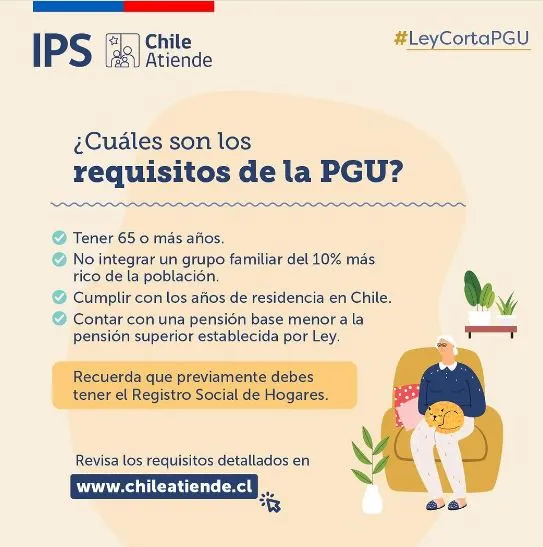 Requisitos PGU. Foto: Chile Atiende.