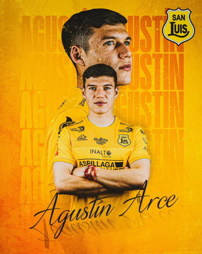 La gráfica para oficializar el arribo de Agustín Arce. (Foto: San Luis de Quillota).