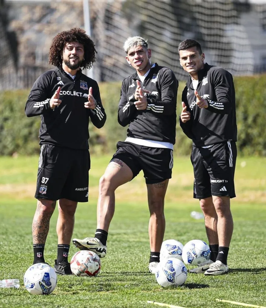 Peluca, Palacios y Cepeda, en su ya clásica foto antes de los partidos.