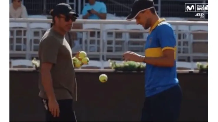 Dominic Thiem entrena en San Carlos de Apoquindo junto a Nicolás Massú para el ATP 250 de Santiago.