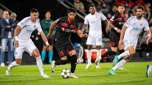Darío Osorio jugó el primer tiempo en empate de Midtjylland en Champions League.