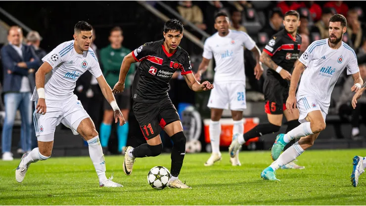 Darío Osorio jugó el primer tiempo en empate de Midtjylland en Champions League.