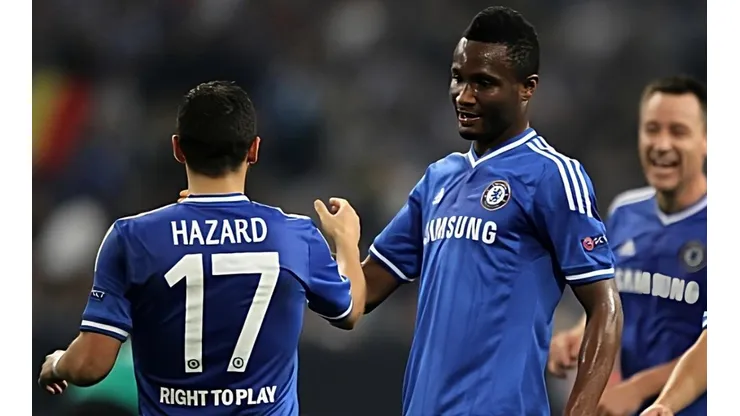 John Obi Mikel y el "vago" Eden Hazard en Chelsea.