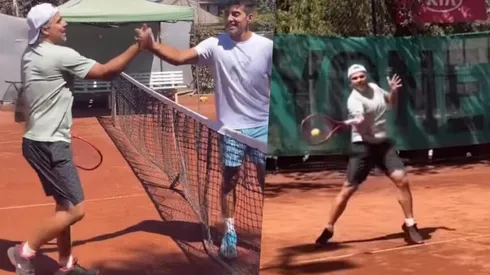 Feña González se alista para una serie de exhibiciones para despedirse de Chile, y Cristian Garin lo entrena a máxima intensidad.