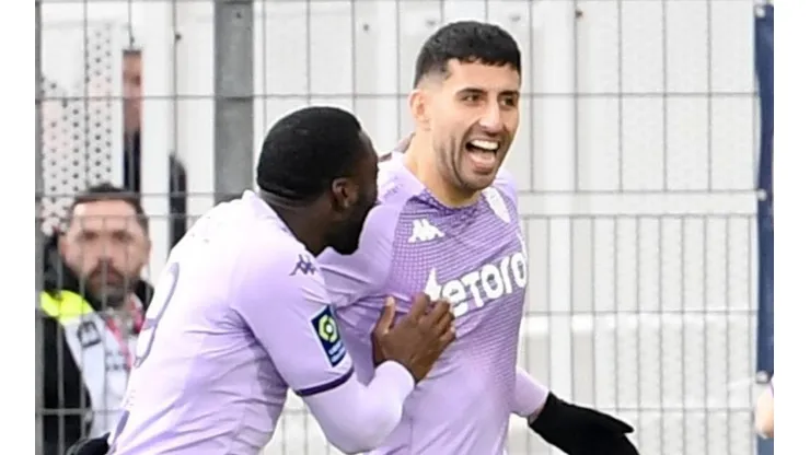 Maripán celebra el gol que convirtió con el Mónaco este domingo
