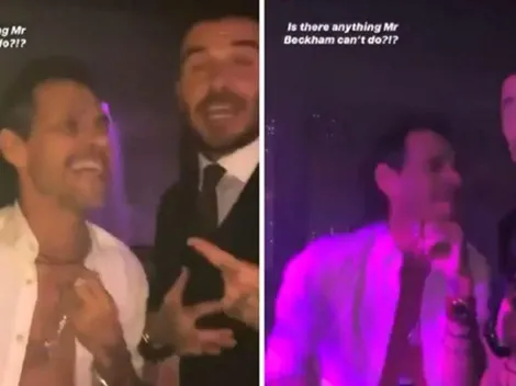 ¿Le falta flow? David Beckham baila salsa junto a Marc Anthony