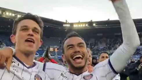 Gabi Suazo jugó poco más de un minuto en Toulouse y celebró el triunfo