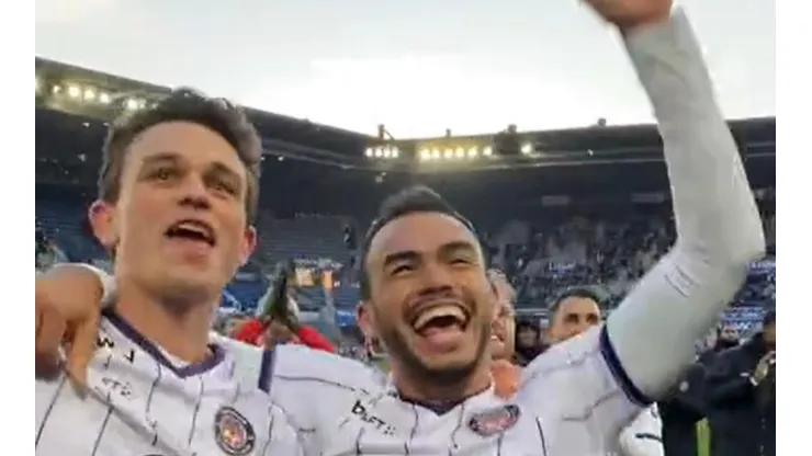 Gabi Suazo jugó poco más de un minuto en Toulouse y celebró el triunfo