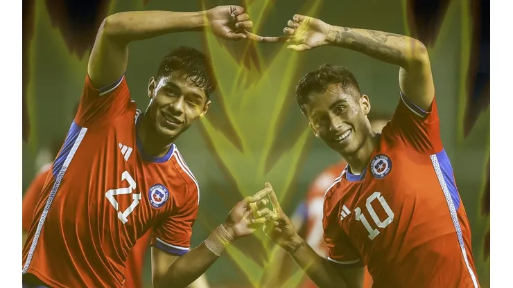 La fusión de Assadi y Osorio en el festejo del gol de la Roja sub 20.