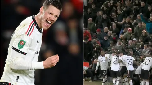 Wout Weghorst anotó su primer gol en el Manchester United. La tribuna cedió en el tanto de Bruno Fernandes.