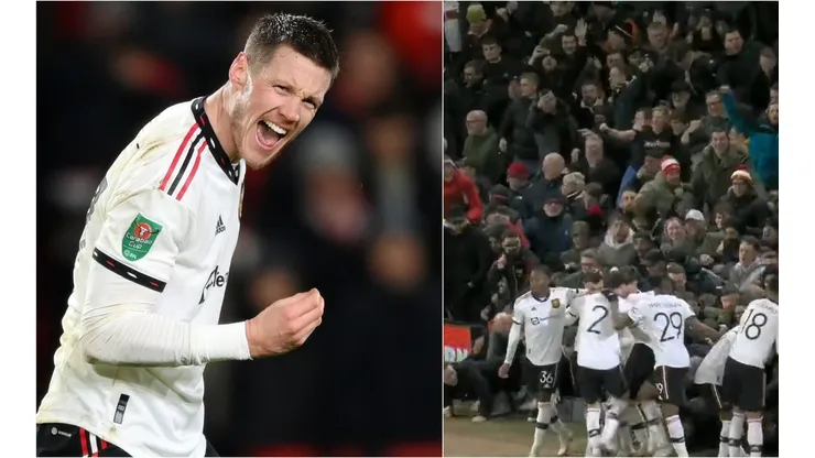 Wout Weghorst anotó su primer gol en el Manchester United. La tribuna cedió en el tanto de Bruno Fernandes.
