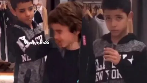 Cristiano Ronaldo Jr le pegó a otro niño por decir "viva Messi".