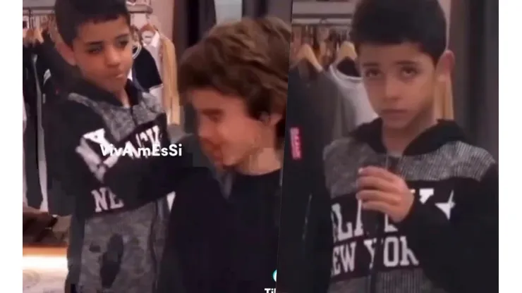 Cristiano Ronaldo Jr le pegó a otro niño por decir "viva Messi".