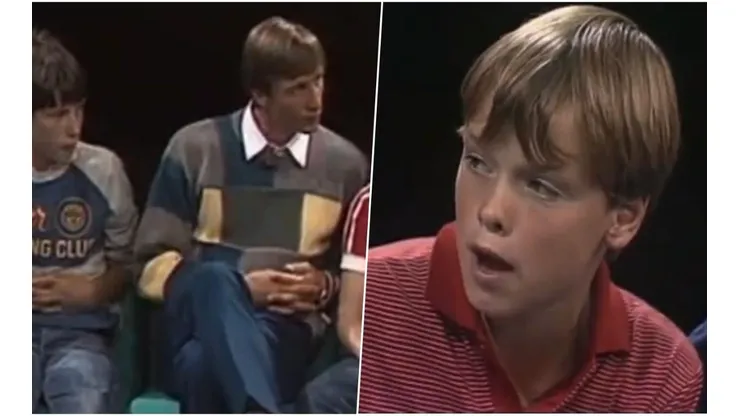 Ten Hag con 13 años le dio un consejo a Johan Cruyff en televisión.