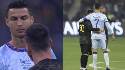 Cristiano y Messi se abrazan en amistoso internacional de este jueves