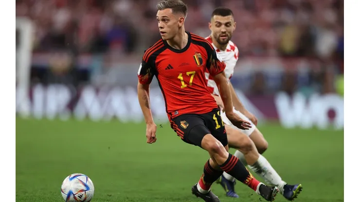 Leandro Trossard en acción ante Croacia por el Grupo F del Mundial de Qatar 2022.