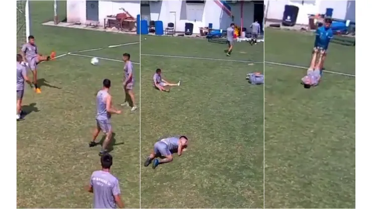Jimmy Cisterna se comió flor de pelotazo en la práctica de San Marcos de Arica.