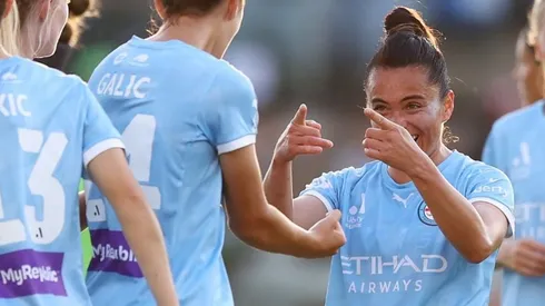 Cote Rojas celebrando un gol en el Melbourne City