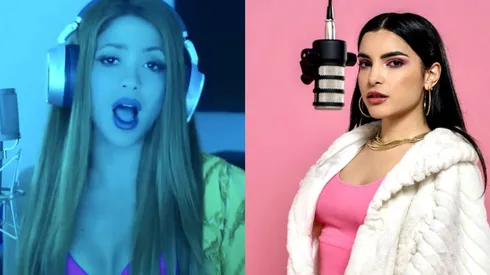 Shakira en la sesión con Bizarrap y Briella en el clip de Sólo Tú.