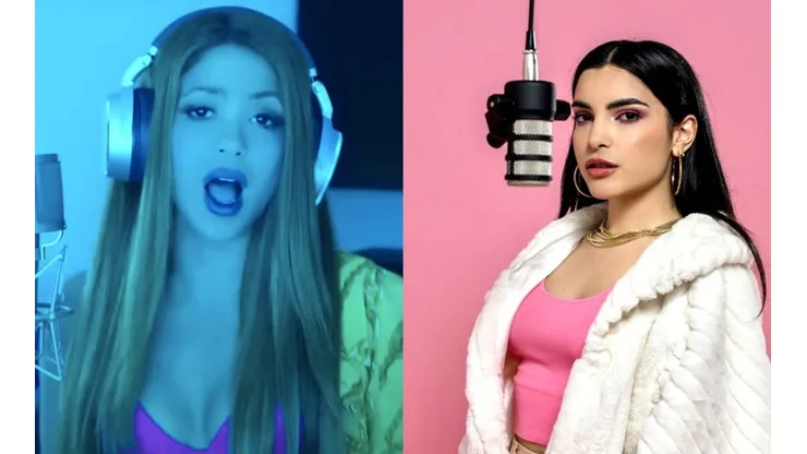 Shakira en la sesión con Bizarrap y Briella en el clip de Sólo Tú.