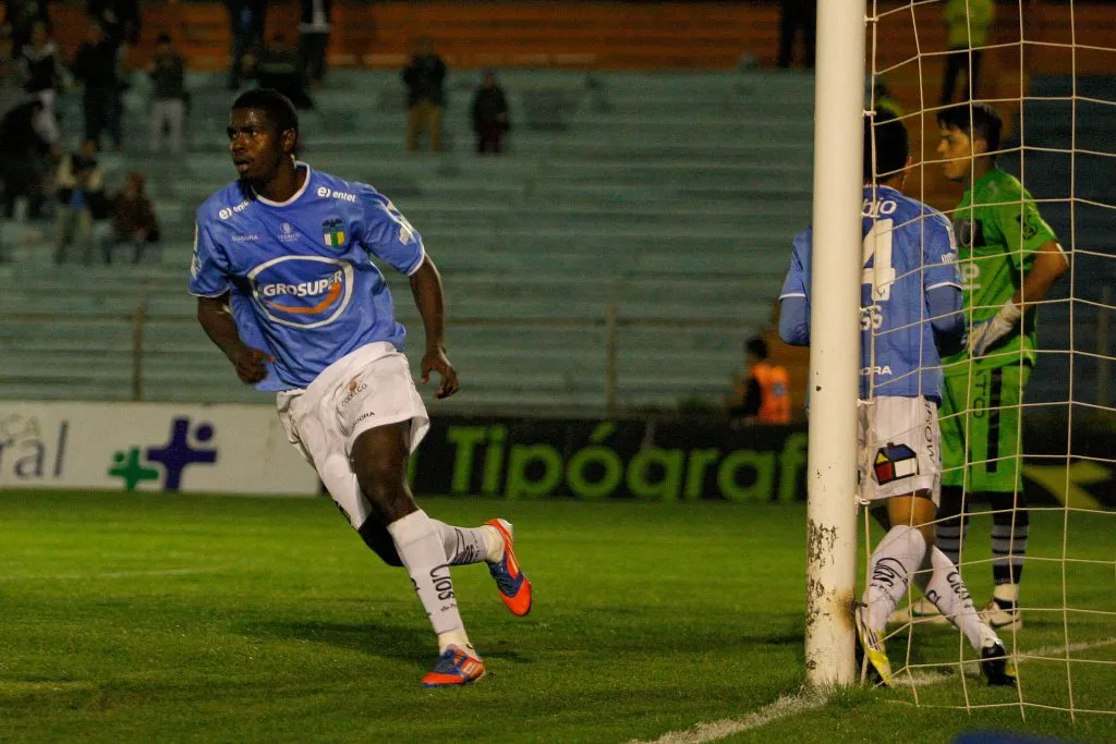 Marco Pérez celebra uno de los cinco goles. (Marcelo Hernandez/Photosport).