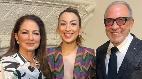 Francisca Tapia junto a Gloria y Emilio Estefan