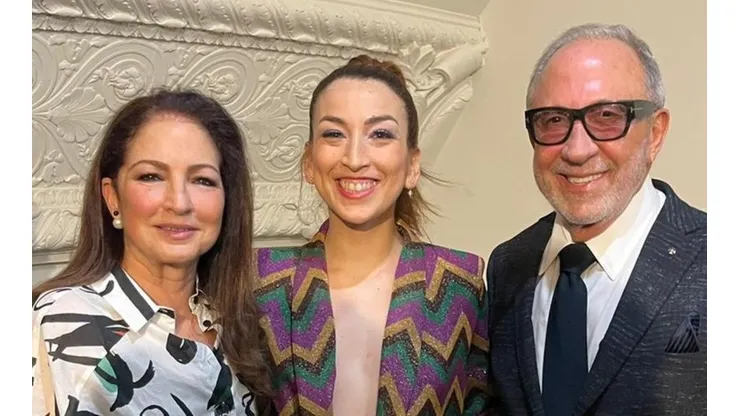 Francisca Tapia junto a Gloria y Emilio Estefan