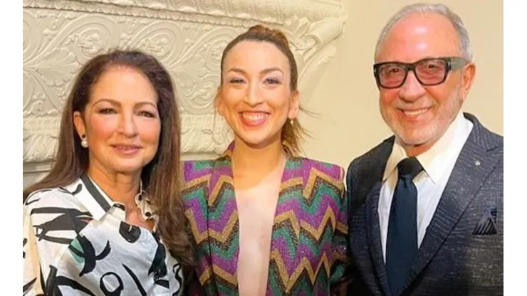 Fran Tapia junto a Gloria y Emilio Estefan.