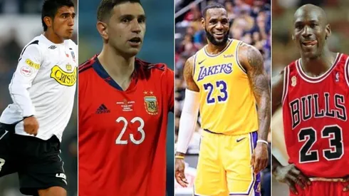 Arturo Vidal, Dibu Martínez, LeBron James y Michael Jordan