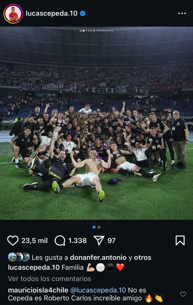 Lucas Cepeda también festejó en las redes.