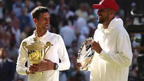 Djokovic y Kyrgios jugaron la final de Wimbledon este 2022, la que ganó el serbio.