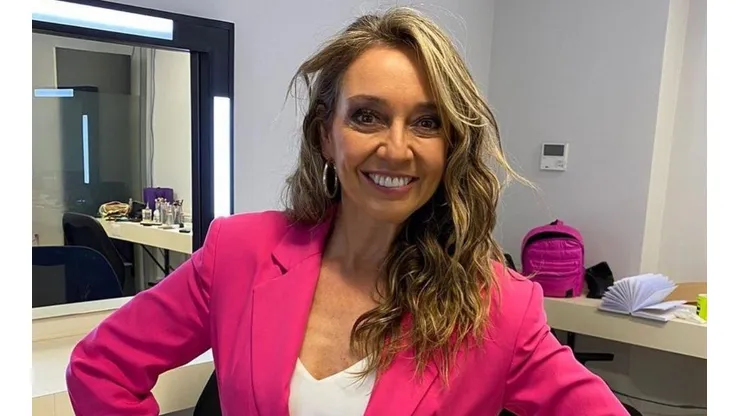 Karen Bittner antes de una transmisión de los Juegos Panamericanos Junior
