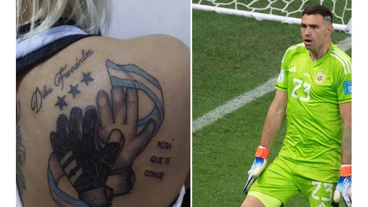 La mujer del tattoo que confundió el apellido de Dibu Martínez