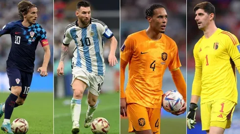 Luka Modric, Lionel Messi, Virgil Van Dijk y Thibaut Courtois
