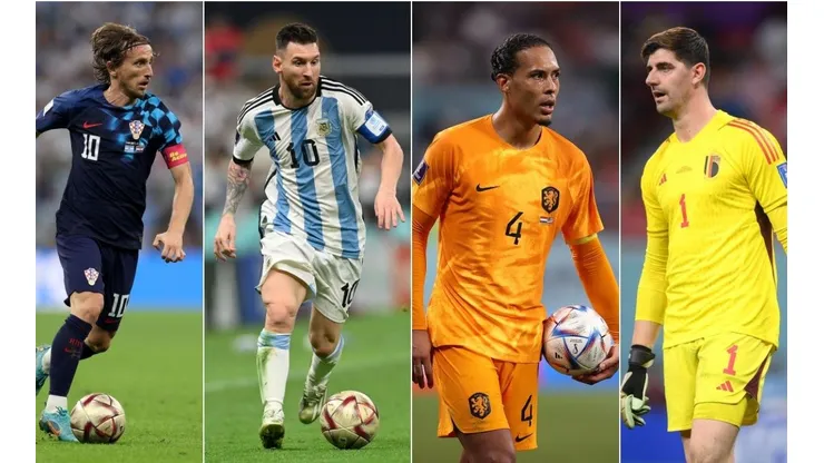 Luka Modric, Lionel Messi, Virgil Van Dijk y Thibaut Courtois