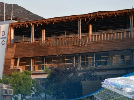 Los trabajos en el frontis de San Carlos de Apoquindo