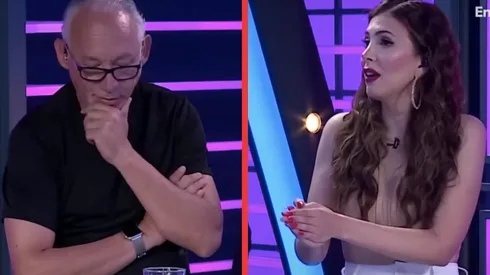 Mauricio Israel y Nataly Chilet en el panel de Sígueme y Te Sigo, de TV+.