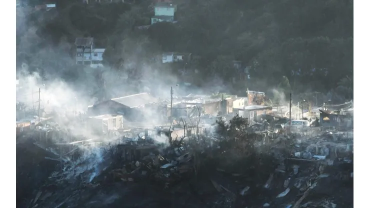 La zona afectada por el incendio en Viña del Mar.