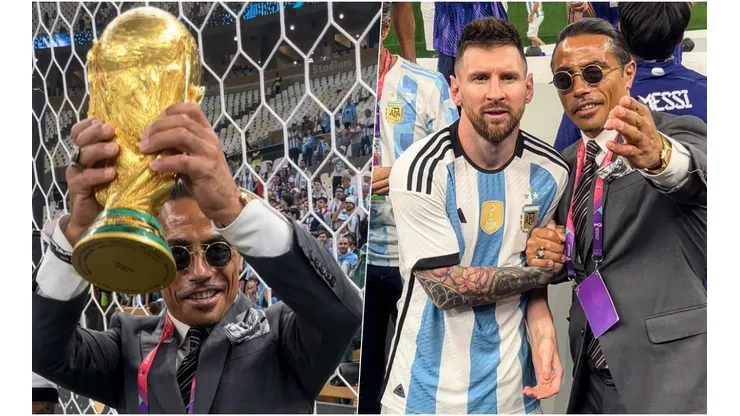 Salt Bae llegó incluso a tocar la Copa del Mundo.