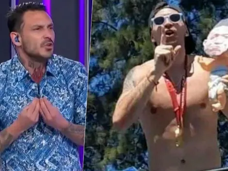 Pinilla se le tira al cuello a Dibu Martínez por la guagua Mbappé