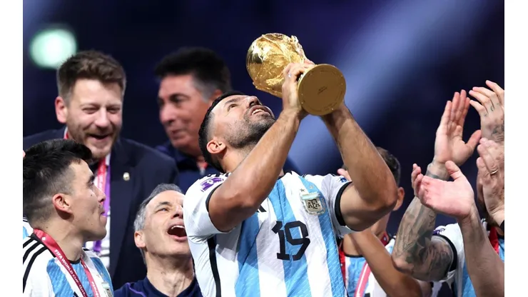 Agüero celebró como si fuera uno más del plantel de Argentina
