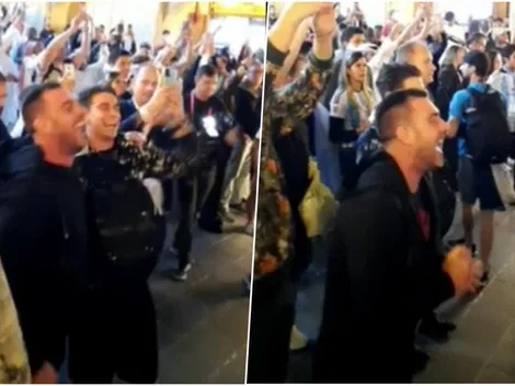 Guede vuelto loco en banderazo argentino en Qatar 2022