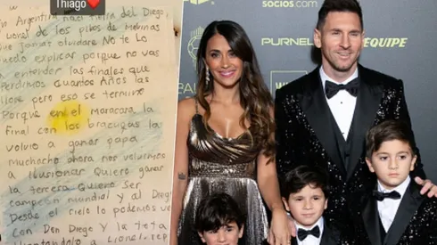 Thiago Messi quiere ver a su padre campeón del mundo.