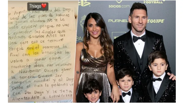 Thiago Messi quiere ver a su padre campeón del mundo.