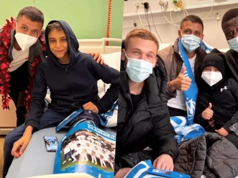 Alexis visita hospital de niños junto a compañeros del Marsella