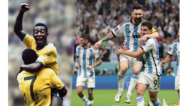Pelé celebra el triunfo de Argentina