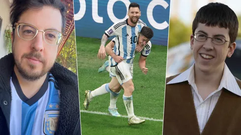 McLovin feliz con la camiseta albiceleste.